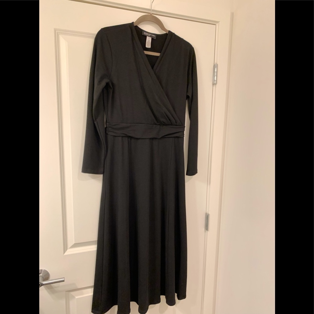 Long sleeve black stretch dress